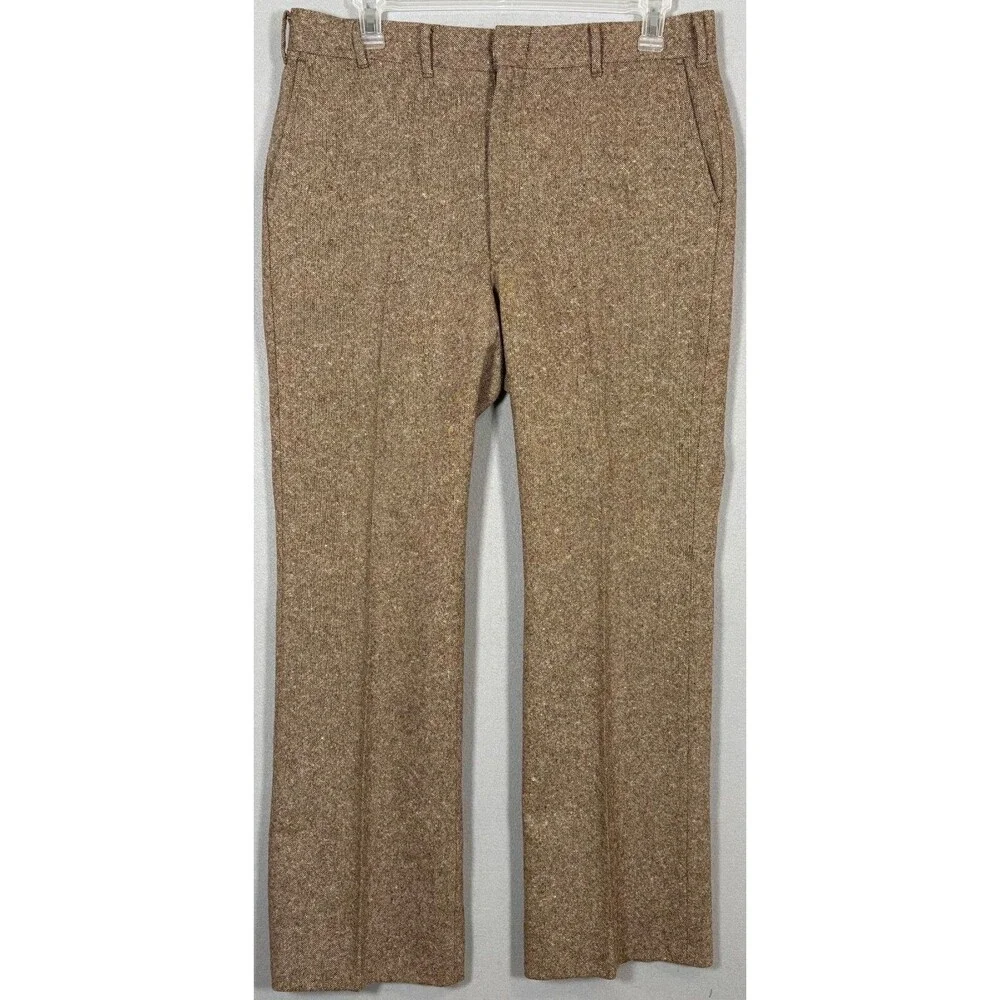 Vtg Andhurst Donegal Tweed Wool 3 Pc Suit Mens 42L Flare Leg Pants 37x33 - Picture 6 of 16